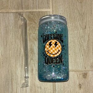 Glittery Blue Tumbler - Caffeine Queen